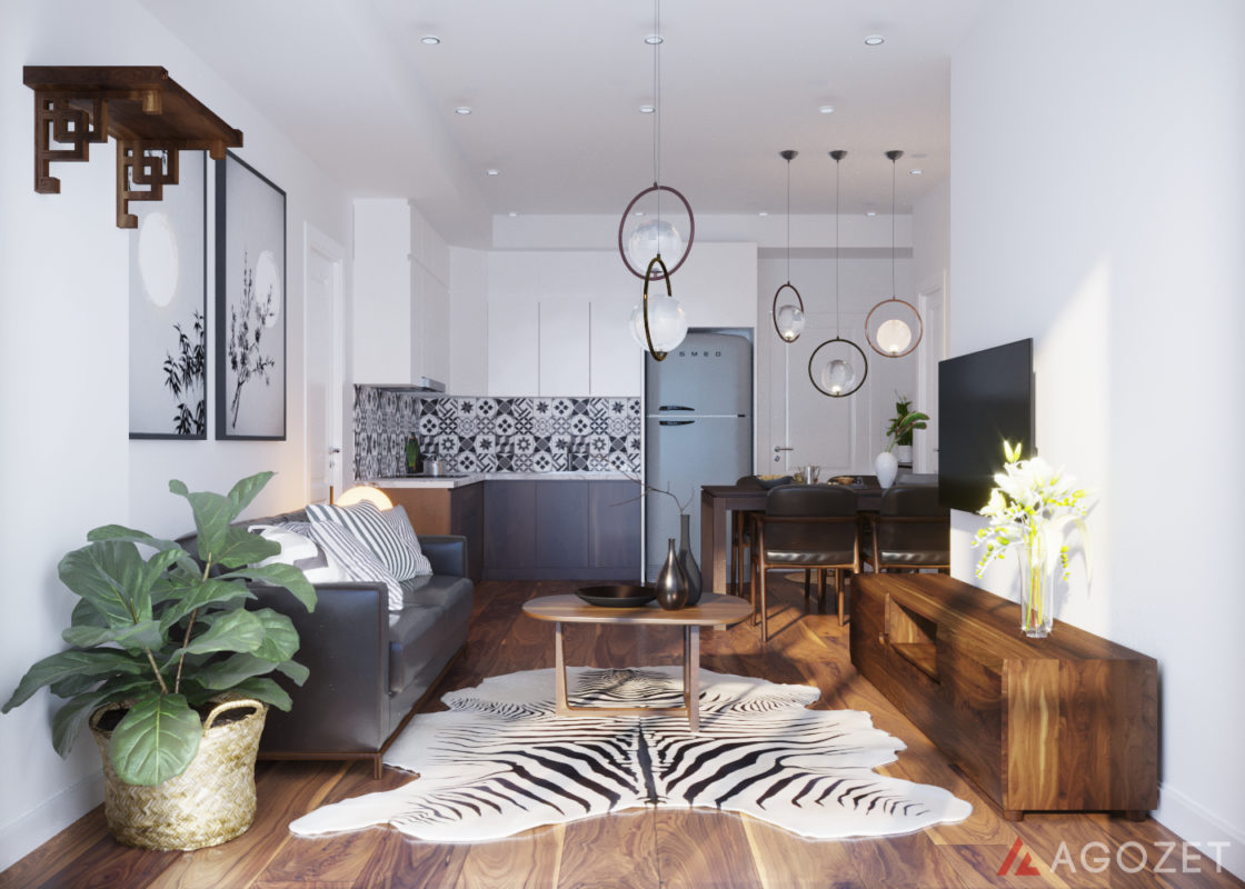 Phong khach 56m2 West Bay 1