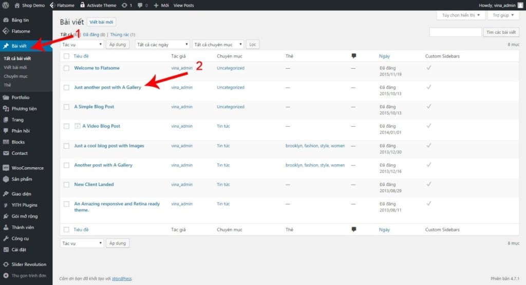 Hướng dẫn quản lý bài viết trong wordpress